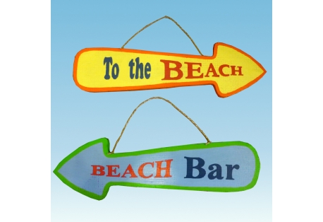 Wooden Beach Arrow Signs 20" - Set of 2