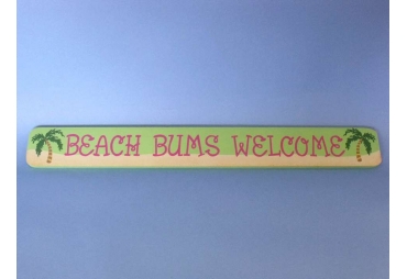 Wooden Beach Bum Welcome Sign 24"