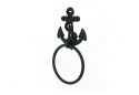 Seaworn Blue Cast Iron Anchor Towel Holder 8.5"