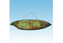 Wooden Bite Me Surfboard Sign 40"