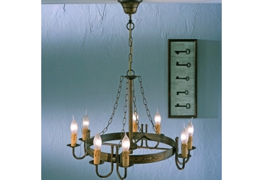 Rustik  Eight Light Chandelier