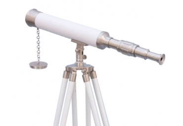  White Leather Harbor Master Telescope 50"