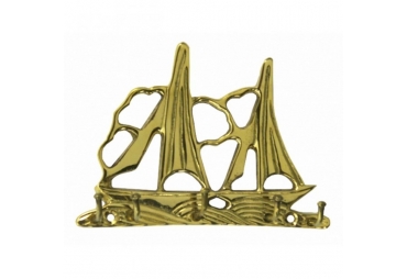 Solid Brass Dual Sailboat Key Rack 5"