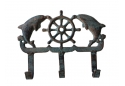 Rustic Cast Iron Seaworn Dolphin Key Rack 8"