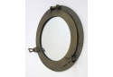 Aluminum Porthole Mirror Brass Antique 17"