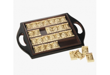 Dutch Renaissance Domino Game Replica  with Wooden Tray