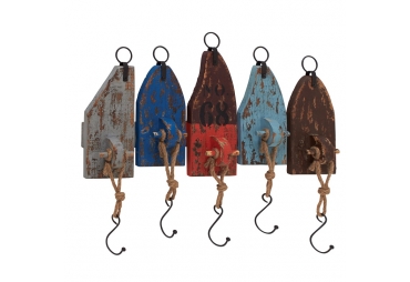 Rustic Nautical Wood Metal Wall Hook