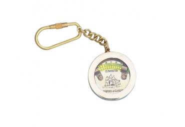 Solid Brass Clinometer Level Key Chain 5"