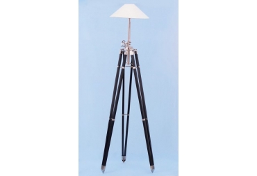 Black/Chrome Royal Marine Lamp Stand 70"