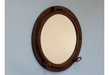 Bronzed Porthole Mirror 24"