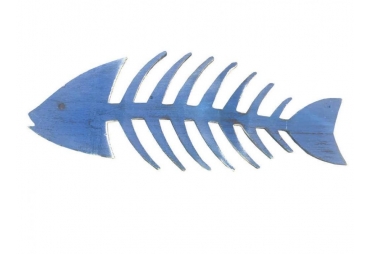 Wooden Rustic Dark Blue Fishbone Wall Mounted Decoration 25"