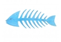 Wooden Rustic Light Blue Fishbone Wall Mounted Decoration 25"