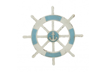 Rustic Sheep Wheel with Anchor Nautical Wall Decor 