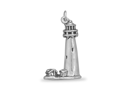 Oxidized Lighthouse Charm