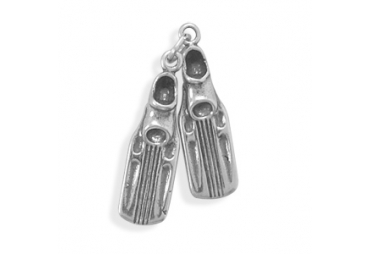 Oxidized Swim Fins Charm