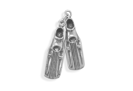 Oxidized Swim Fins Charm