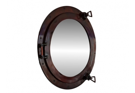 Deluxe Class Antique Copper Porthole Mirror 20"