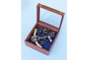 Black Micrometer Sextant in Wooden Case 14"