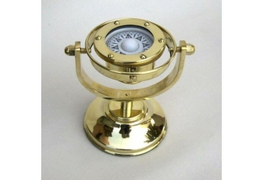 Solid Brass Gimble Desk Compass 5"