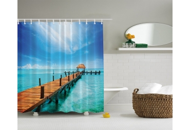 Tropical Island Gazebo on the Dock Print  