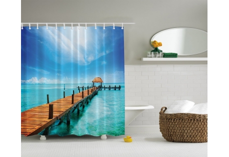 Tropical Island Gazebo on the Dock Print  