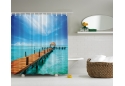 Tropical Island Gazebo on the Dock Print  Shower Curtain 