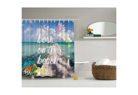 Born on the Beach Shower Curtain 