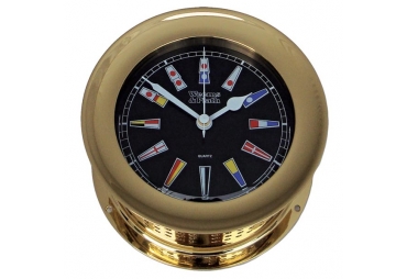 Atlantis Quartz Clock Black Dial with Color Flags