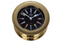 Atlantis Quartz Clock Black Dial with Color Flags