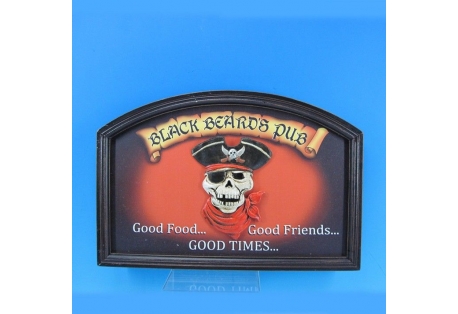 Wooden Blackbeards Pub Wall Sign 18"