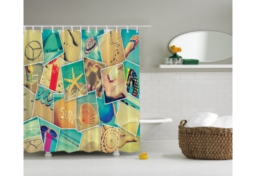 Beach Theme Custom Design Shower Curtain 