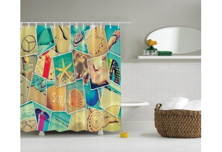 Beach Theme Custom Design Shower Curtain 