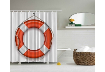 Life Ring Shower Curtain Beach Decor 