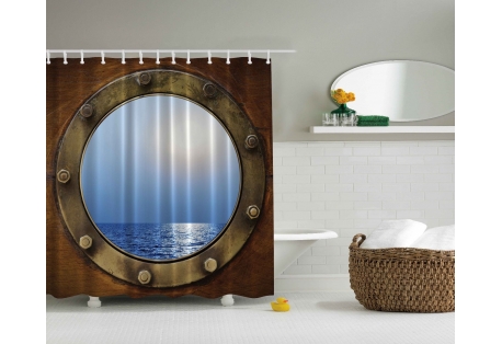 Ships Porthole Shower Curtain