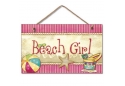 Wooden Beach Girl Sign 10"