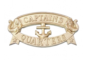 Solid Brass Captain's Quarters Sign 9"