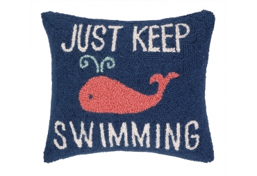 Whale  Keep Swimming Hook Pillow