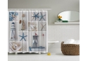  Starfish Seashells Net Shower Curtain Custom Made 