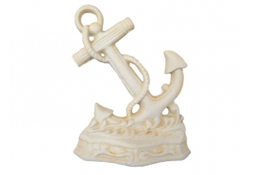 Antique White Cast Iron Anchor Door Stopper 8"