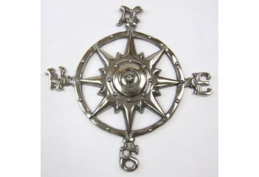 Aluminum Rose Compass 12" Nautical Wall Decor