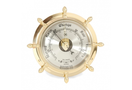 Solid Brass Ship's Wheel Barometer