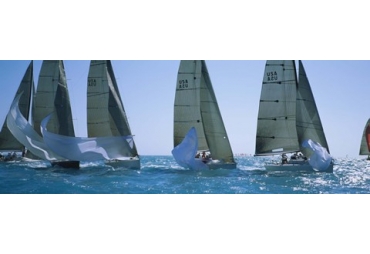 Sailboat racing in the ocean, Key West, Florida, USA