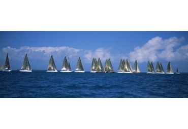 Sailboats racing in the sea, Farr 40's race during Key West Race Week, Key West Florida, 2000