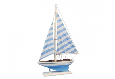 Decorative Blue Sailboat Wooden Model  Wedding Center Piece Decor