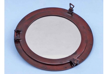 Antique Copper Decorative Ship Porthole Mirror 24"