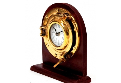 Brass Porthole Desk Clock