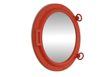 Orange Porthole Mirror 15"